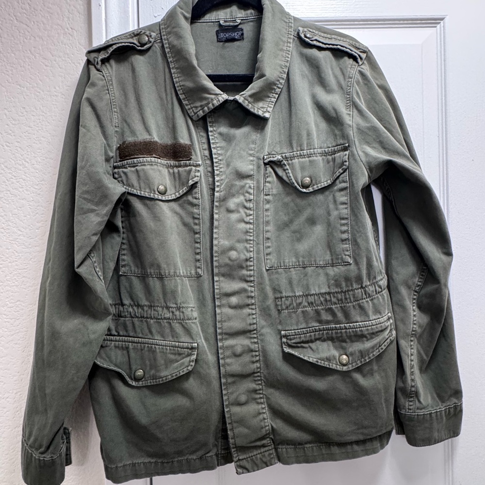 Topshop Olive Military Field Jacket